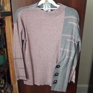 Nic+Zoe Toggled Stripe Sweater